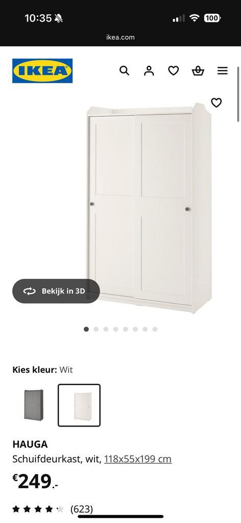 Kledingkast schuifdeuren IKEA, Huis en Inrichting, Kasten | Kledingkasten, Zo goed als nieuw, 200 cm of meer, 100 tot 150 cm, 50 tot 75 cm
