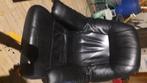 Lederen draai fauteuil, Ophalen, Gebruikt, 50 tot 75 cm, Hout