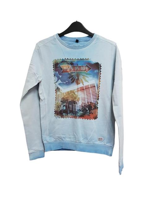Mooie licht blauwe CARS sweater in maat 14/164., Kinderen en Baby's, Kinderkleding | Maat 164, Zo goed als nieuw, Jongen, Trui of Vest