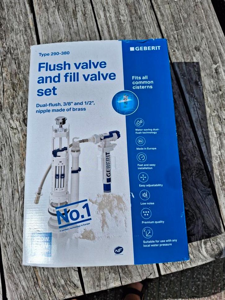 Geberit Spoelventiel en Vulventiel Set - Nieuw, Doe-het-zelf en Verbouw, Sanitair, Nieuw, Toilet, Chroom, Ophalen of Verzenden