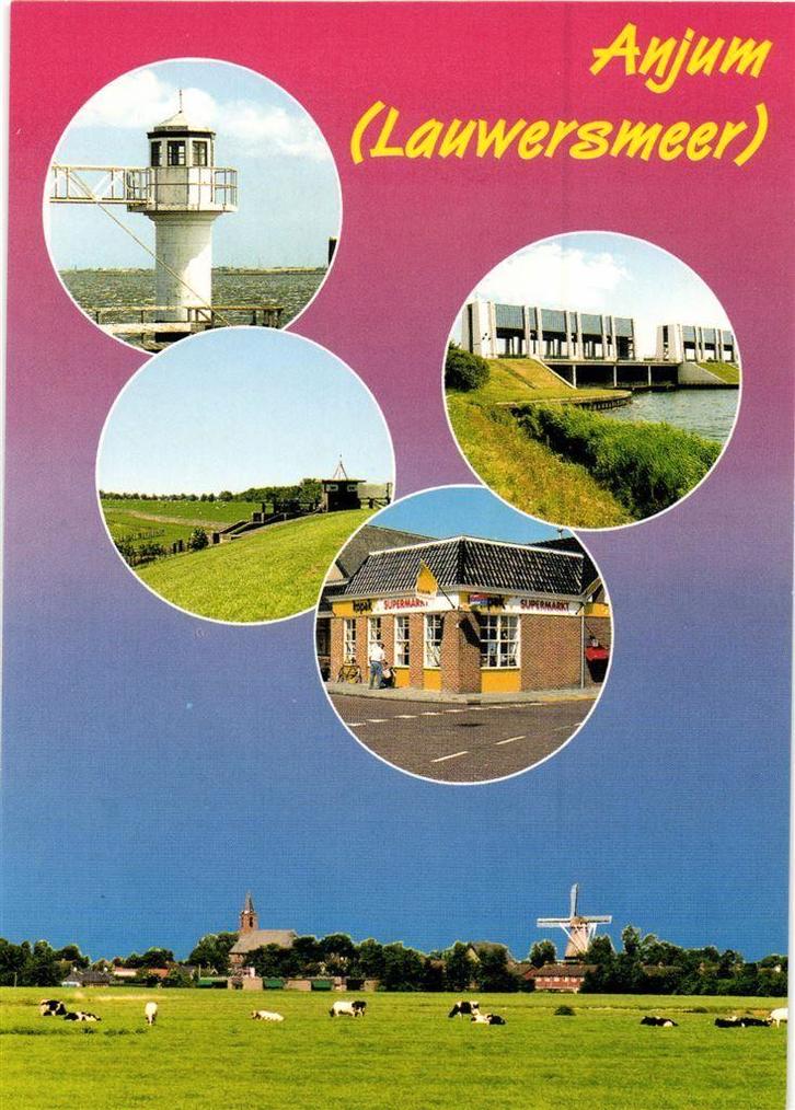 Anjum [Lauwersmeer] - 5 afb o.a. gezicht op - ongelopen, Verzamelen, Ansichtkaarten | Nederland, Ongelopen, Noord-Brabant, Voor 1920