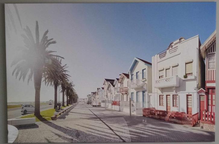 Supergroot canvas schilderij Vissershuisjes Aveiro, Portugal, Huis en Inrichting, Woonaccessoires | Schilderijen, Tekeningen en Foto's