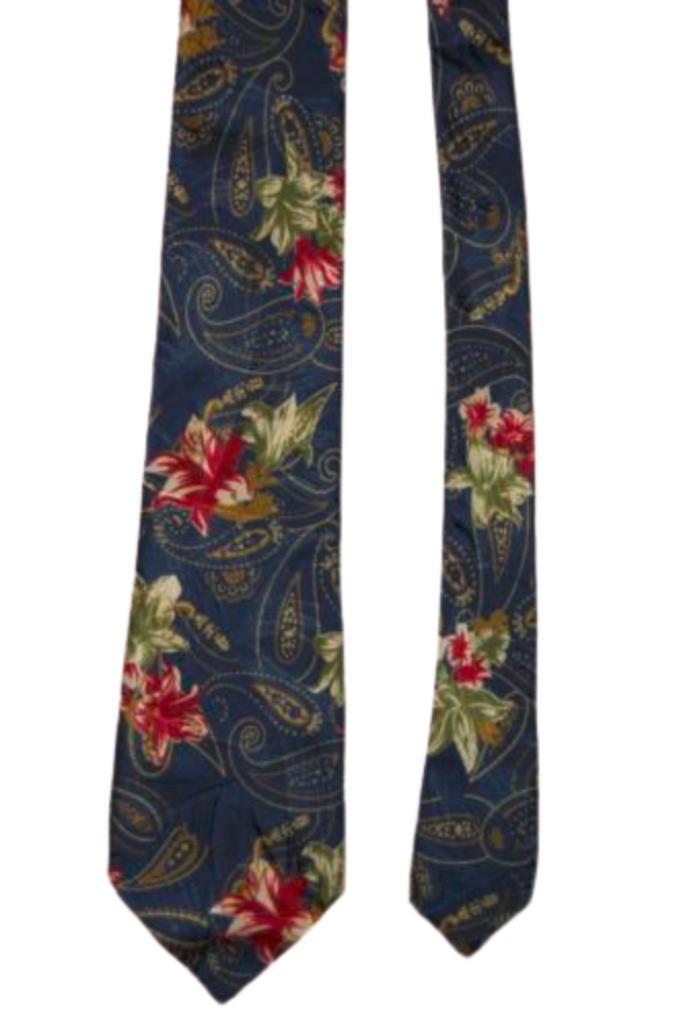 Hugo Boss 100% zijde stropdas, flowers, blauw, Kleding | Heren, Stropdassen, Zo goed als nieuw, Met patroon, Blauw, Verzenden