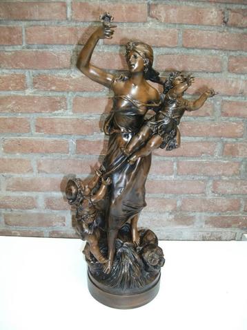 Groot bronzen beeld  van L&F Moreau uit 1857-1919 beschikbaar voor biedingen