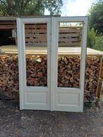 Meranti Tuindeuren met Glas - Set van 2, Ophalen, Gebruikt, Minder dan 80 cm