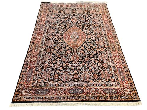 Vintage Perzisch wol Kashmar vloerkleed dark blue 171x240cm, Huis en Inrichting, Stoffering | Tapijten en Kleden, Zo goed als nieuw