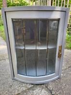 Vintage Wandkastje met glas in looduitstraling, Antiek en Kunst, Curiosa en Brocante, Ophalen