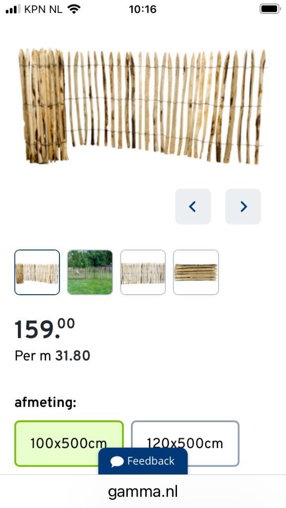 Kastanje houten schapen hek, Tuin en Terras, Tuinhekken en Hekwerk, Nieuw, Tuinhek, Hout, Ophalen of Verzenden