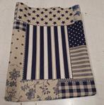Canvas stof - patchwork motief, Blauw, 120 cm of meer, Ophalen of Verzenden, Katoen