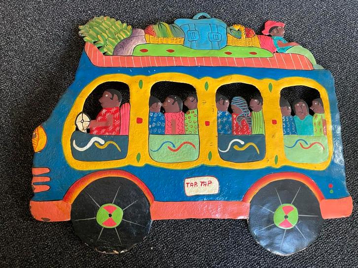 Bus Metaal Decoratie, Huis en Inrichting, Woonaccessoires | Wanddecoraties, Zo goed als nieuw, Ophalen of Verzenden