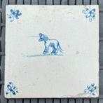17e eeuwse tegel met een eenhoorn unicorn, Ophalen of Verzenden