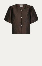 Neo Noir Brocade Blouse Bruin Maat 42, Ophalen of Verzenden, Maat 42/44 (L), Bruin