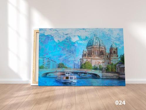 Canvas Berlijn, Antiek en Kunst, Kunst | Schilderijen | Abstract, Ophalen of Verzenden