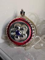 Oude Antieke AJEKO kerstbal / bloem / goud rood paars .1, Ophalen of Verzenden