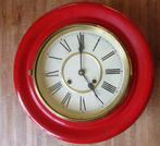 Klok rood pubklok wandklok veeruurwerk slag, Antiek en Kunst, Antiek | Klokken, Ophalen