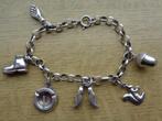 zilveren armband met vintage  bedels [426], Verzenden, Zo goed als nieuw, Met bedels of kralen, Zilver