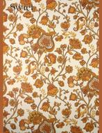 3662 Vintage retro bloemen behang oranje bruin swiet mooi, Verzenden, Minder dan 10 m², Bruin