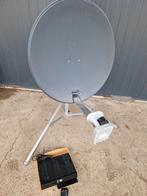 Camping schotel antenne met ontvanger. DUO LNB. Met statief, Audio, Tv en Foto, Schotelantennes, Ophalen, Gebruikt