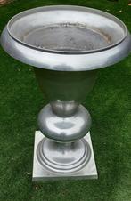 Mooie zilverkleurige vaas/bloempot voor binnen & buiten, Ophalen, Overige materialen, Gebruikt, Overige kleuren