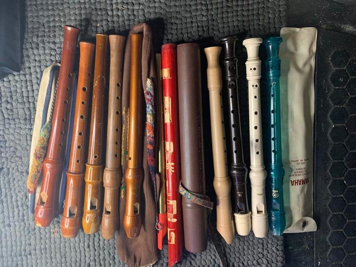 Blokfluiten11  Collectie - Diverse Types en Condities, Muziek en Instrumenten, Blaasinstrumenten | Blokfluiten, Gebruikt, Overige typen
