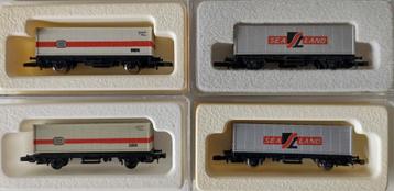 MÄRKLIN Z 4 containerwagons 8615 (2x) & 8616 (2x)  beschikbaar voor biedingen