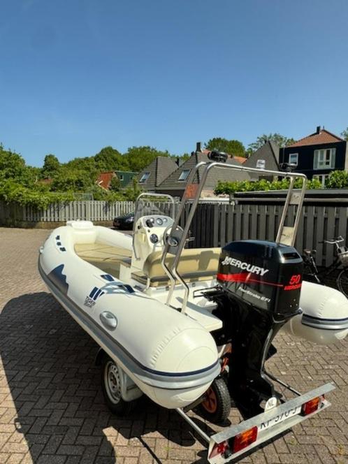 Tiger Marine 440 Sport Line + 50 pk Mercury + Trailer, Watersport en Boten, Rubberboten, Zo goed als nieuw, Overige merken, Overige materialen