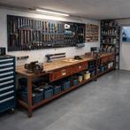 Industriële Werkbank / Werktafel met Bankschroeven, Doe-het-zelf en Verbouw, Draaibanken, Ophalen, Gebruikt, Houtdraaibank, 500 tot 1000 mm