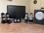 Novita beeldscherm 20 inch en Logitech X-530 speakers, Computers en Software, Pc speakers, Ophalen of Verzenden, Gebruikt