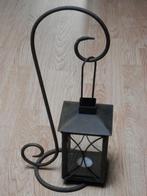 Sfeervol stalen lantaarntje met glazen ruitjes, hoogte 45 cm, Ophalen, Zo goed als nieuw