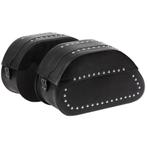 Zadeltassen set "Rigid Studded" Ledrie - 27 Liter-Zwart leer, Motoren, Accessoires | Koffers en Tassen, Ophalen of Verzenden, Nieuw