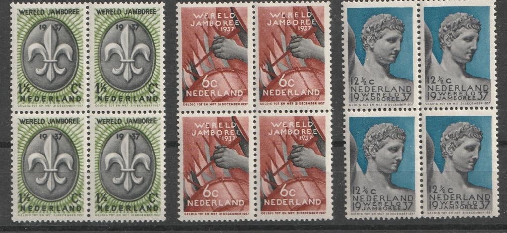 293-295  1937 Jamboree in blol, Postzegels en Munten, Ophalen of Verzenden, T/m 1940, Postfris