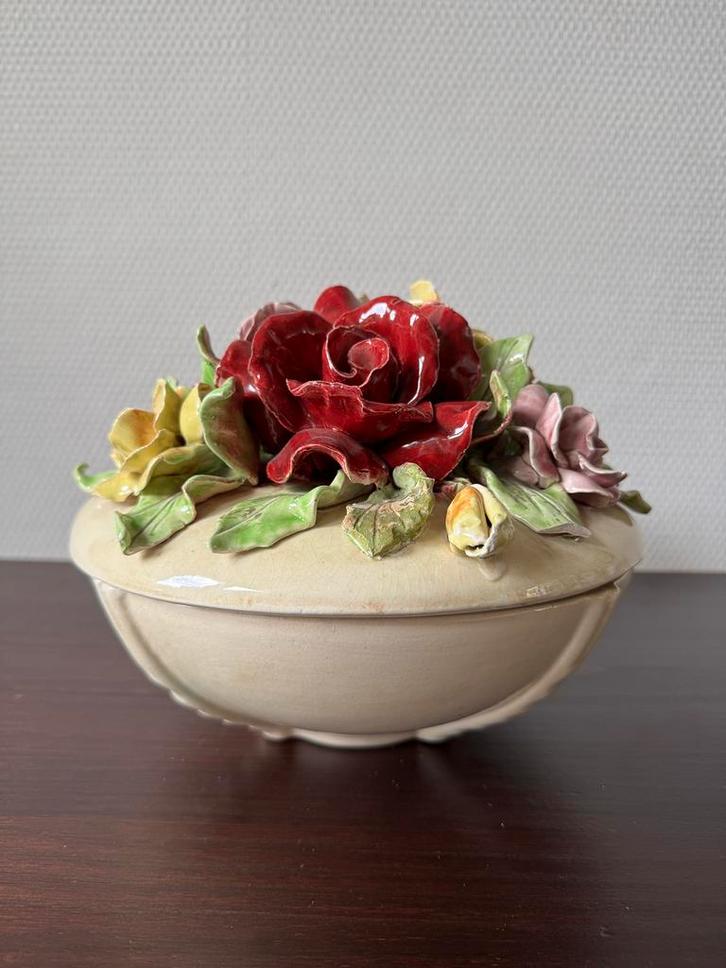 Belgische Keramieken Bloemenschaal, Barbotine Stijl, Antiek, Antiek en Kunst, Antiek | Keramiek en Aardewerk, Ophalen of Verzenden