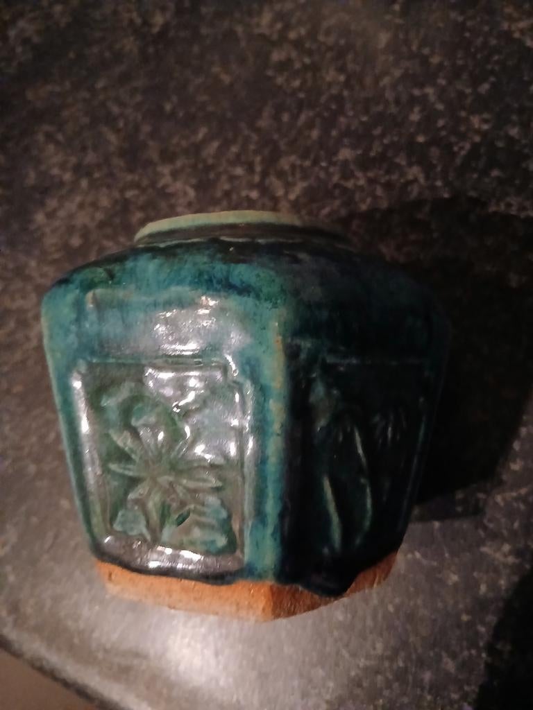 vintage Chinese Shiwan-gemberpot, Ophalen of Verzenden, 17 tot 18, Groen, Dame