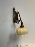 Retro schaar- of harmonicalamp, Huis en Inrichting, Lampen | Wandlampen, Gebruikt, Ophalen of Verzenden, Retro, Glas