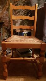 4 houten eetkamer stoelen met rieten zit, Antiek en Kunst, Antiek | Meubels | Stoelen en Banken, Ophalen