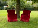 Twee kleine fluwelen fauteuils, Ophalen, Gebruikt, Minder dan 75 cm, Stof