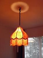 Sfeervolle vintage hanglamp leer (licht) bruin, bruin café, Huis en Inrichting, Lampen | Hanglampen, Overige materialen, Vintage