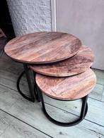 Salontafel set 3 mahonie - vintage look, Ophalen, Minder dan 45 cm, Minder dan 55 cm, Gebruikt