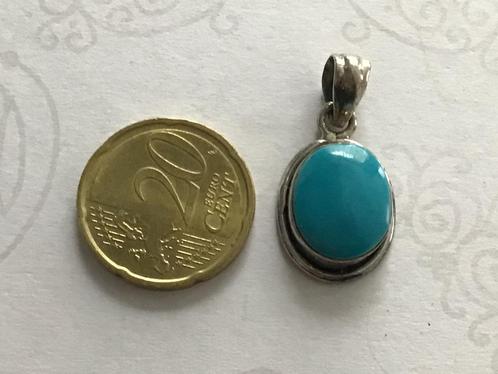 Kleine massieve hanger edelsteen Turquiose NIEUW, Sieraden, Tassen en Uiterlijk, Kettinghangers, Nieuw, Zilver, Blauw, Overige voorstellingen