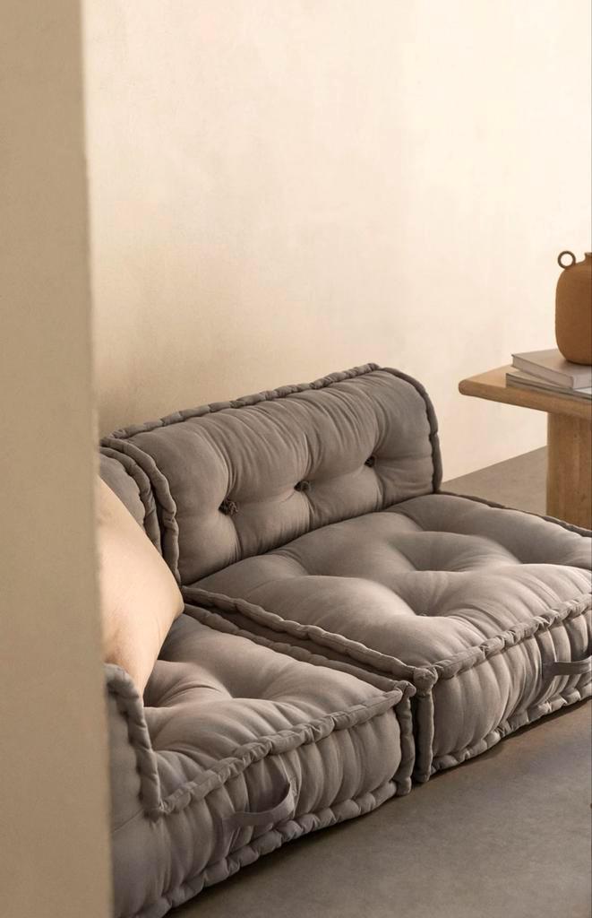 2-delig Modulaire Bank - Taupe/Grijs - Ibiza, Huis en Inrichting, Banken | Sofa's en Chaises Longues, Zo goed als nieuw, Driepersoons