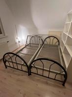 2 eenpersoons logeerbedden, Ophalen, 90 cm, Eenpersoons, Zwart