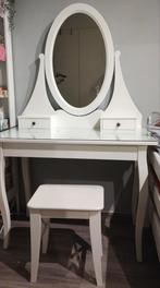 Toilettafel van Ikea Hemnes + kruk Ingolf - wit / kaptafel, Huis en Inrichting, Ophalen, Gebruikt, Hout, Minder dan 100 cm