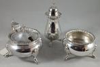 Zilver Suikerstrooier, mosterdpot en zoutschaal Engeland ant, Antiek en Kunst, Antiek | Goud en Zilver, Ophalen of Verzenden, Zilver