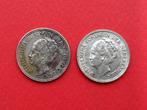 x2 Halve Gulden munten 1928 -1929 Wilhelmina zilver munt 1/2, Ophalen of Verzenden, Koningin Wilhelmina, ½ gulden, Zilver