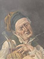 Olieverf op paneel: drinkgelag, Ophalen of Verzenden