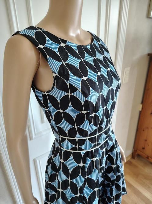 Vintage handgemaakte jurk, Kleding | Dames, Jurken, Zo goed als nieuw, Maat 36 (S), Blauw, Onder de knie, Verzenden
