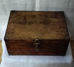 Vintage Houten Opbergkist met Metalen Details, Ophalen of Verzenden