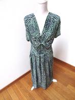 K39 PAPRIKA aparte jurk travelstof blauw groen XL 46/48, Kleding | Dames, Jurken, Blauw, Maat 46/48 (XL) of groter, Ophalen of Verzenden