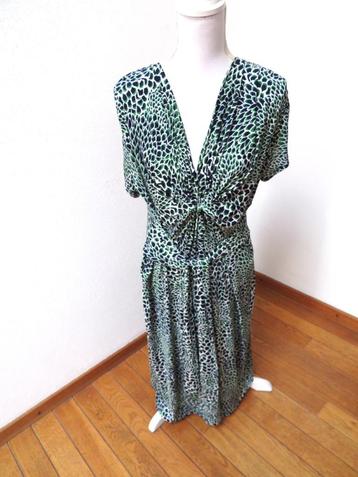 K39 PAPRIKA aparte jurk travelstof blauw groen XL 46/48 beschikbaar voor biedingen