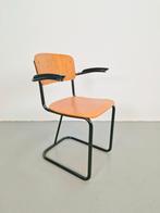 Vintage buisframe plywood stoel ´60, N, Zwart, Vintage, Ophalen of Verzenden